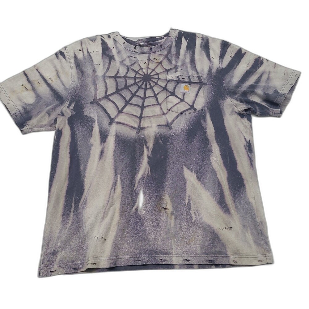 Carhartt Custom Spider Web Bleach Dye T-Shirt